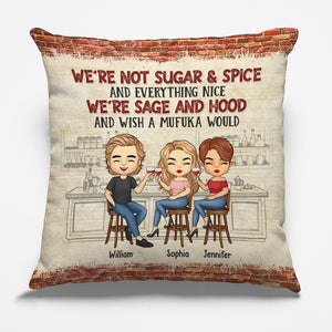 Besties, nous sommes Sage et Hood et nous souhaitons qu'un Mufuka le fasse - Oreiller personnalisé Bestie (insert inclus) - Cadeau de Noël pour les meilleures amies, BFF, sœurs