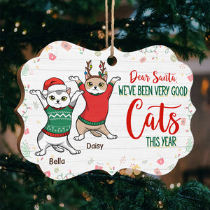 Dear Santa, We've Been Good Cats This Year - Personalized Custom Benelux Shaped Wood Christmas Ornament - Gift For Pet Lovers, Christmas Gift