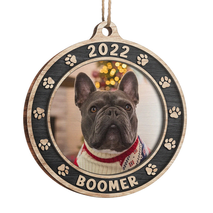 Joyeux Noël à tous les animaux ! Décoration de Noël ronde en bois personnalisée avec photo ! Télécharger une image, cadeau pour les amoureux des animaux, cadeau de Noël
