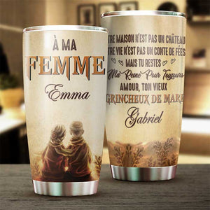 À Ma Femme - Tu Es Ma Reine Pour Toujours - Cadeau pour couples, mari femme - Tumbler personnalisé Français 