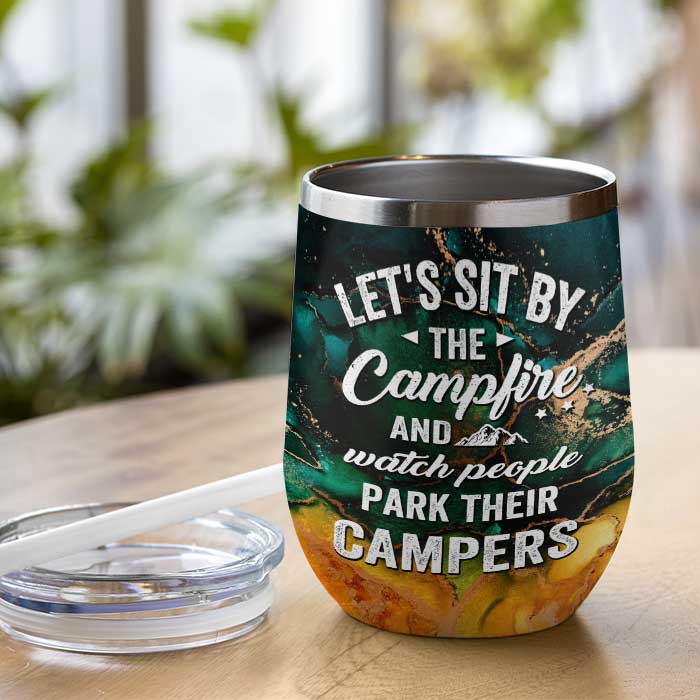 The Best Memories Are Made While Camping - Gift For Camping Couples, Personalized Wine Tumbler.