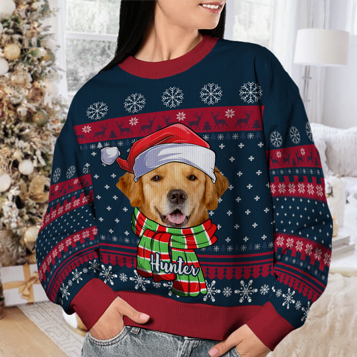 Joyeux Noël ! Sweat-shirt personnalisé pour chien et chat, moche et personnalisé, pull unisexe en laine. Téléchargez une image, cadeau de Noël pour les propriétaires et les amoureux des animaux.