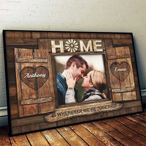 La maison est là où nous sommes ensemble - Télécharger une image, cadeau pour couple, mari et femme - Affiche horizontale personnalisée