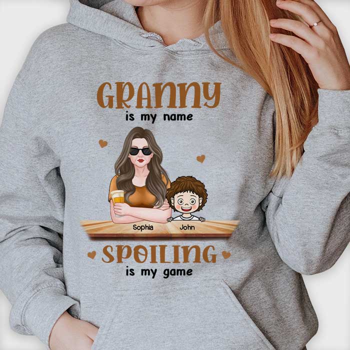 Grand-mère est mon nom - Cadeau pour grand-mère, T-shirt unisexe personnalisé, sweat à capuche