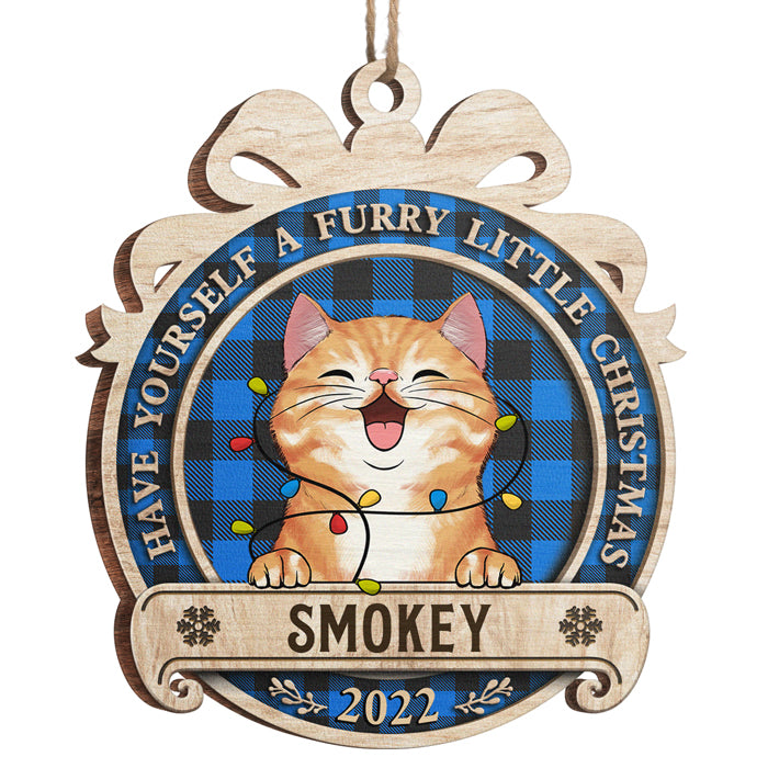 Offrez-vous un Noël tout en fourrure ! Décoration personnalisée pour chien et chat ! Forme ronde en bois ! Cadeau de Noël pour les propriétaires et les amoureux des animaux.