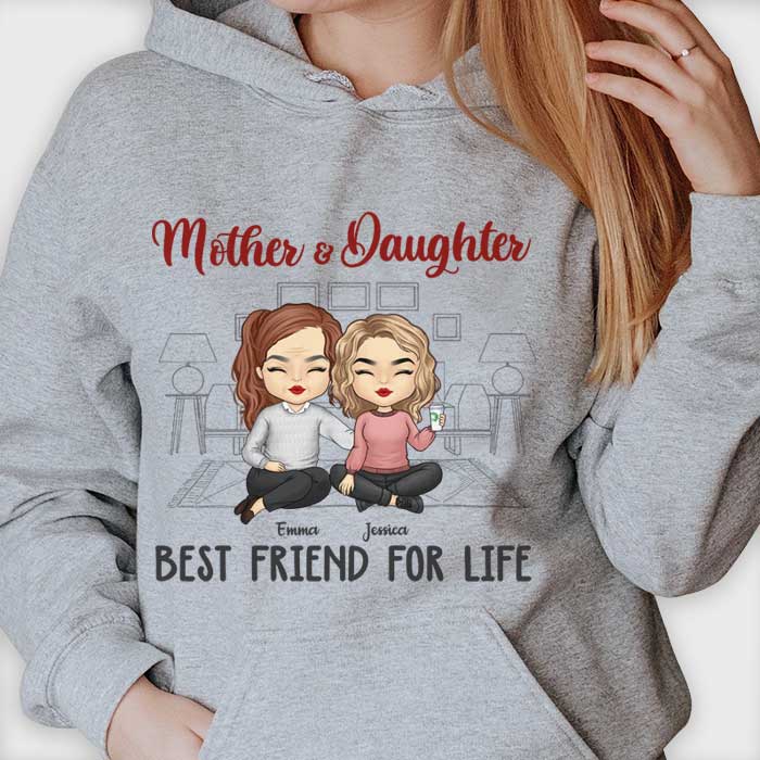 Meilleurs amis pour la vie, maman et filles - Cadeau pour maman, t-shirt unisexe personnalisé, sweat à capuche