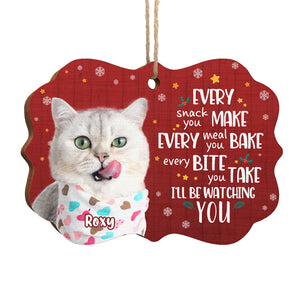 Je te surveillerai - Décoration de Noël personnalisée en bois avec photo en forme de Benelux - Télécharger une image, cadeau pour les amoureux des animaux, cadeau de Noël