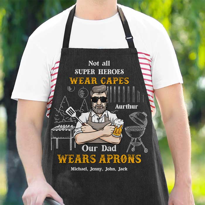 Notre héros porte des tabliers - Tablier personnalisé - Cadeau pour papa