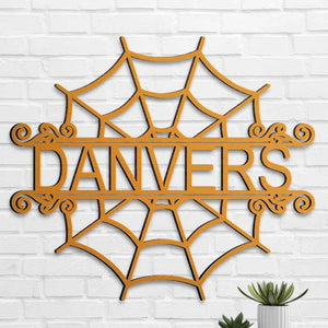 Panneau en bois personnalisé « Araignée d'Halloween bienvenue » – Cadeau pour la famille, cadeau d'Halloween