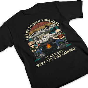 Bébé, allons camper ! T-shirt unisexe personnalisé, sweat à capuche, sweat-shirt ! Cadeau pour couple, mari, femme, anniversaire, fiançailles, mariage, camping