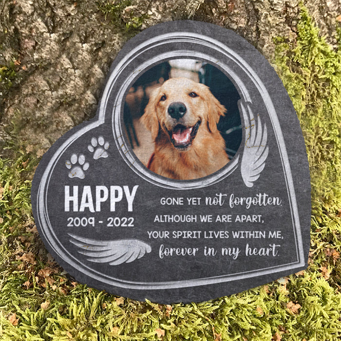 Ton esprit vit avec moi, pour toujours dans mon cœur - Pierre commémorative personnalisée, marqueur funéraire pour animaux de compagnie - Télécharger une image, cadeau commémoratif, cadeau de sympathie