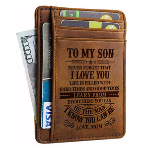 À mon fils, n'oublie jamais que je t'aime - Porte-cartes - À mon fils, cadeau pour fils, cadeau de maman pour fils, cadeau d'anniversaire pour fils, cadeau de Noël