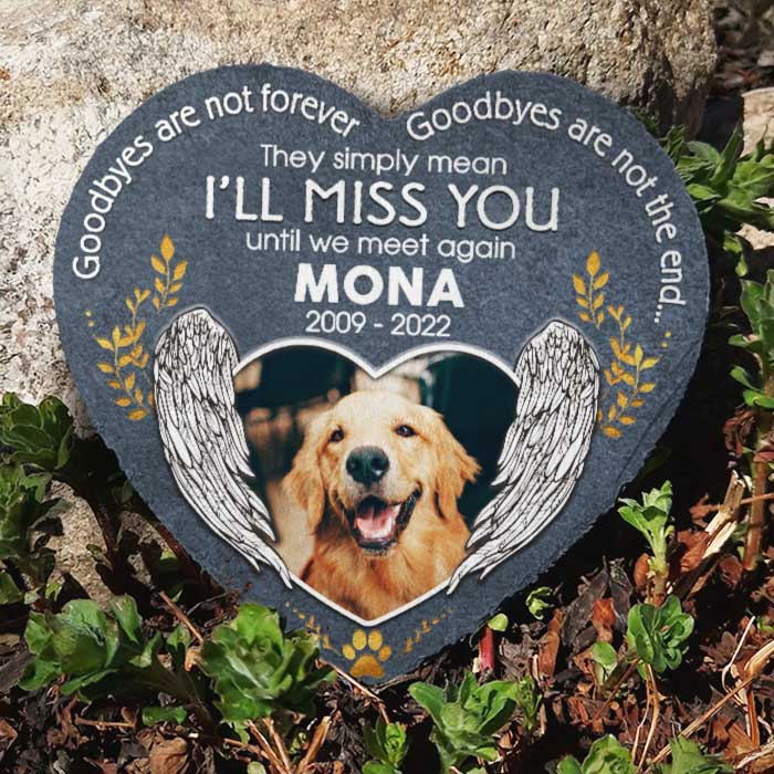 Tu me manqueras jusqu'à notre prochaine rencontre - Pierre commémorative personnalisée, pierre tombale pour animaux de compagnie - Télécharger une image, cadeau commémoratif, cadeau de condoléances