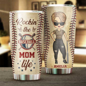 Rockin' The Baseball Mom Life - Cadeau pour maman, gobelet personnalisé