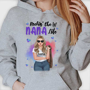 Rockin' The Mom Life - Cadeau pour maman, grand-mère - T-shirt unisexe personnalisé, sweat à capuche