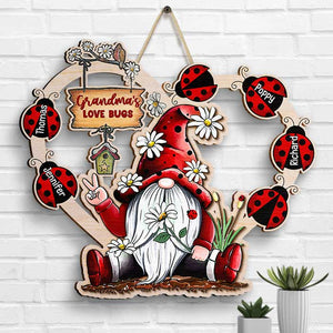 Grandma's Love Bugs - Panneau en bois personnalisé - Cadeau pour grand-mère et grands-parents