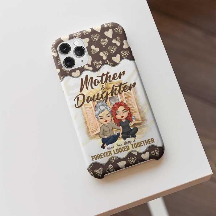 Mère et filles liées à jamais - Cadeau pour maman, coque de téléphone personnalisée