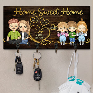 Porte-clés personnalisé « Home Sweet Home » pour parents et enfants ; cadeaux d'anniversaire, cadeaux pour couples, mari et femme