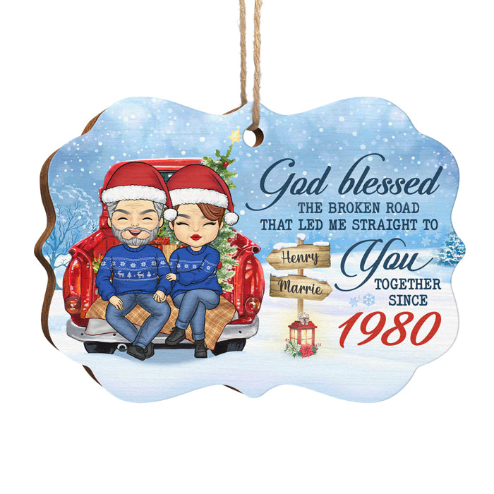 Cela m'a conduit directement à toi - Décoration de Noël en bois personnalisée en forme de Benelux - Cadeau pour couple, mari et femme, anniversaire, fiançailles, mariage, cadeau de mariage, cadeau de Noël
