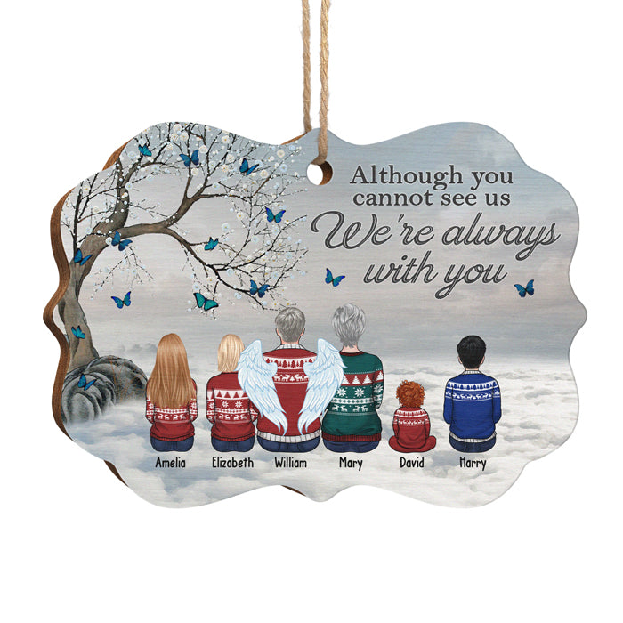 Nous sommes toujours avec vous - Ornement commémoratif personnalisé - Bois en forme de Benelux - Cadeau de condoléances, cadeau de Noël pour les membres de la famille