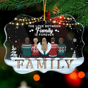 The Love Between Us Is Long-Lasting - Personalized Custom Benelux Shaped Acrylic Christmas Ornament - Gift For Family, Christmas Gift