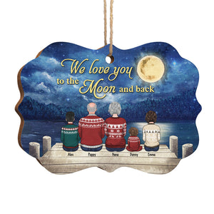 Nous t'aimons jusqu'à la lune et retour - Décoration de Noël en bois personnalisée en forme de Benelux - Cadeau pour les grands-parents, cadeau de Noël