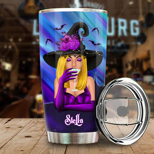 Bonne sorcière jusqu'à épuisement du vin - Verre personnalisé - Cadeau pour vous-même, cadeau d'Halloween