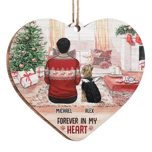Toujours dans mon cœur - Décoration de Noël en bois personnalisée en forme de cœur - Cadeau commémoratif, cadeau de condoléances, cadeau de Noël