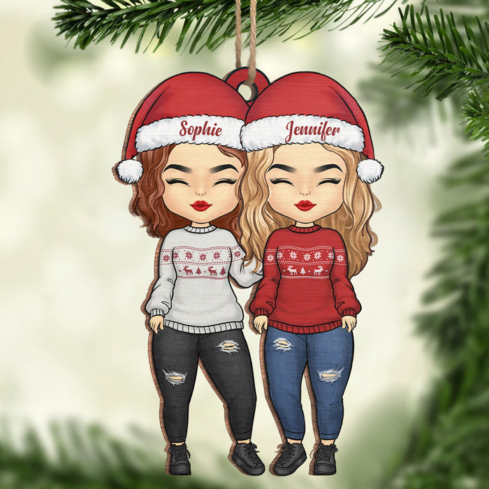 Toi et moi sous le sapin de Noël - Ornement personnalisé pour couple - Forme unique en bois - Cadeau de Noël pour mari et femme, anniversaire