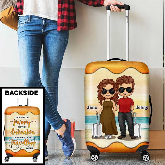 Ce n'est pas le voyage qui compte, c'est avec qui vous voyagez - Cadeau pour couples, mari et femme - Housse de bagage personnalisée