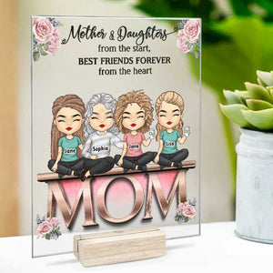 Mère et filles depuis le début, meilleures amies pour toujours, du fond du cœur - Cadeau pour maman - Plaque acrylique personnalisée