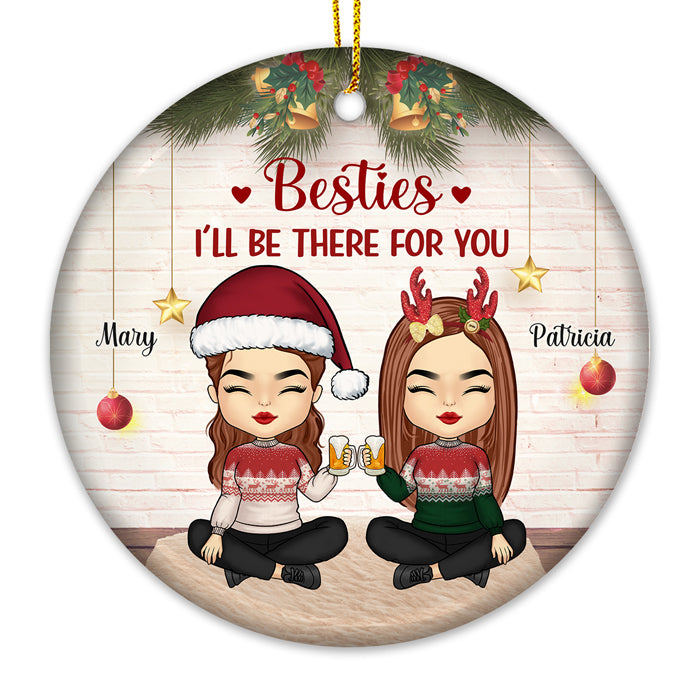 Always Sisters - Décoration personnalisée pour meilleure amie - Forme ronde en céramique - Cadeau de Noël pour meilleures amies, meilleures amies, sœurs