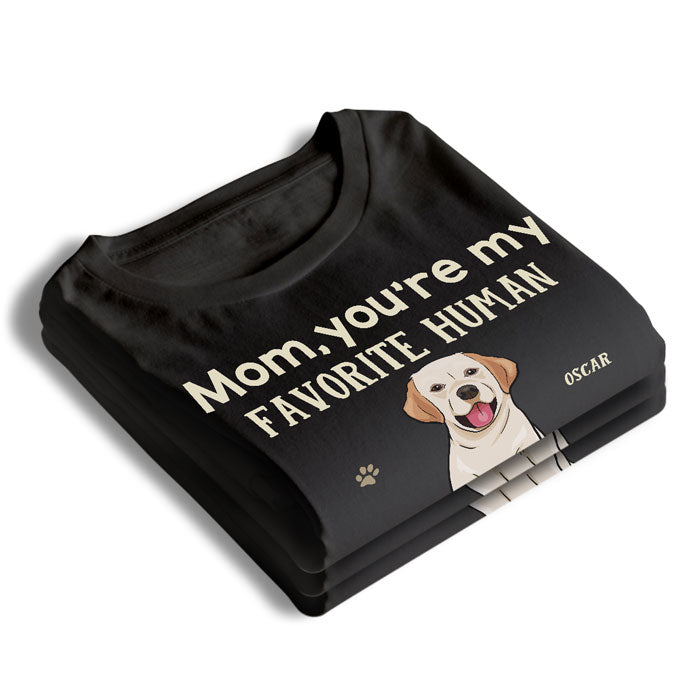 Maman, papa, tu es mon humain préféré - T-shirt unisexe personnalisé pour chien, sweat à capuche, sweat-shirt - Cadeau pour les propriétaires d'animaux et les amoureux des animaux