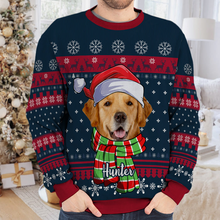 Joyeux Noël ! Sweat-shirt personnalisé pour chien et chat, moche et personnalisé, pull unisexe en laine. Téléchargez une image, cadeau de Noël pour les propriétaires et les amoureux des animaux.