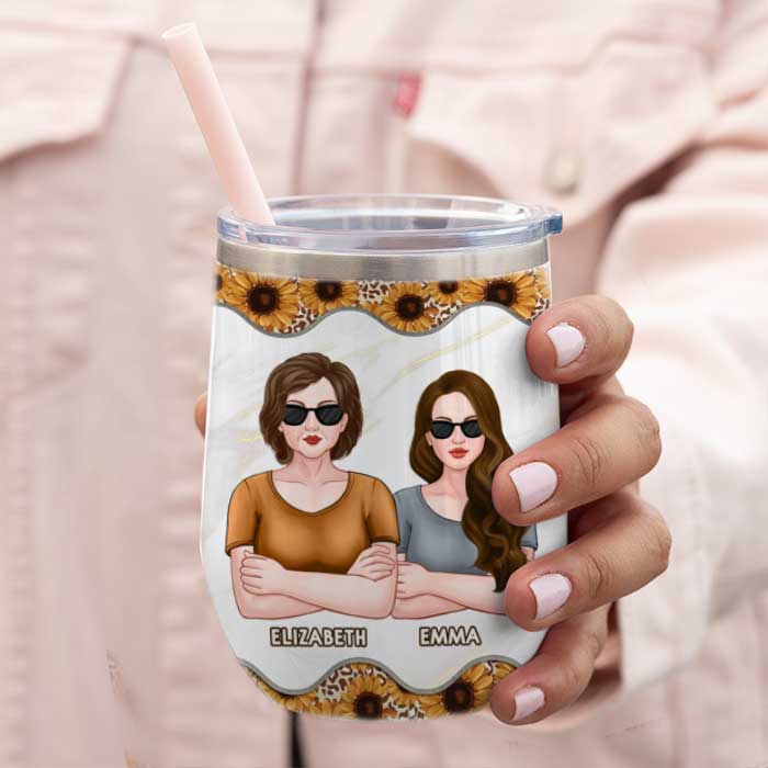Oh Crap Like Mother Like Daughter - Gift For Mom, Grandma - Personalized Wine Tumbler.