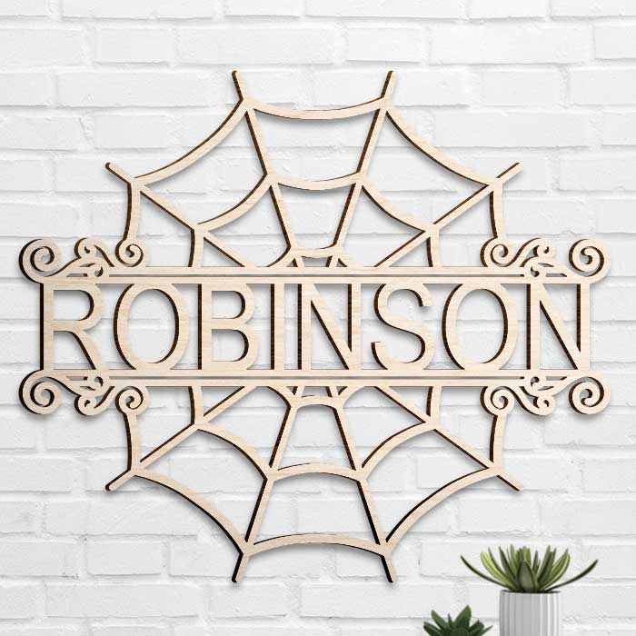 Panneau en bois personnalisé « Araignée d'Halloween bienvenue » – Cadeau pour la famille, cadeau d'Halloween