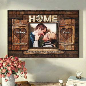 La maison est là où nous sommes ensemble - Télécharger une image, cadeau pour couple, mari et femme - Affiche horizontale personnalisée