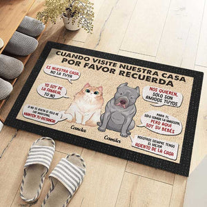 Cuando Visites Mi/Nuestra Casa Por Favor Recuerda - Personalized Decorative Mat Spanish.