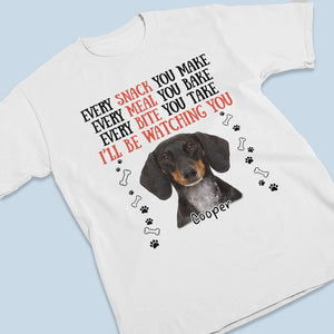 Je te surveillerai, humain - T-shirt unisexe personnalisé pour chien, sweat à capuche, sweat-shirt - Télécharger une image, cadeau de Noël pour les propriétaires d'animaux et les amoureux des animaux