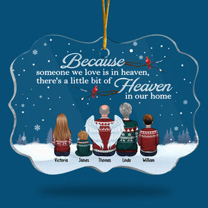 Il y a un peu de paradis dans notre maison - Ornement commémoratif personnalisé - Forme Benelux en acrylique - Cadeau de condoléances, cadeau de Noël pour les membres de la famille