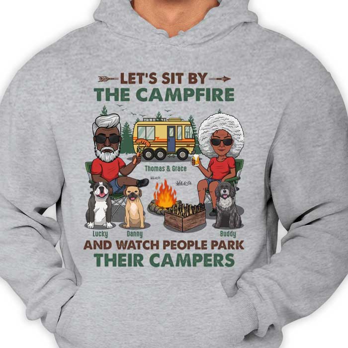 Toi, moi et les chiens, créons des souvenirs - T-shirt unisexe personnalisé, sweat à capuche - Cadeau pour les couples, cadeau pour les amateurs de camping