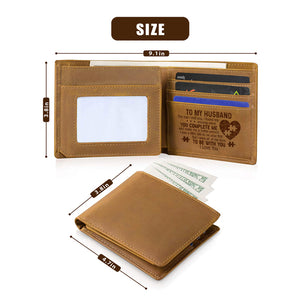The Day I Met You, I Found My Missing Piece - Bifold Wallet - To My Husband, Gift For Husband, Anniversary, Engagement, Wedding, Marriage Gift, Christmas Gift