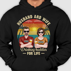 Mari et femme, amis de beuverie pour la vie - Cadeau pour couple, mari et femme - T-shirt et sweat à capuche personnalisés