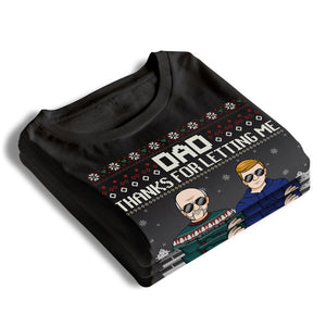 Merci papa de nous avoir laissé t'embêter - T-shirt, sweat à capuche et sweat-shirt unisexe personnalisé pour la famille - Cadeau de Noël pour papa