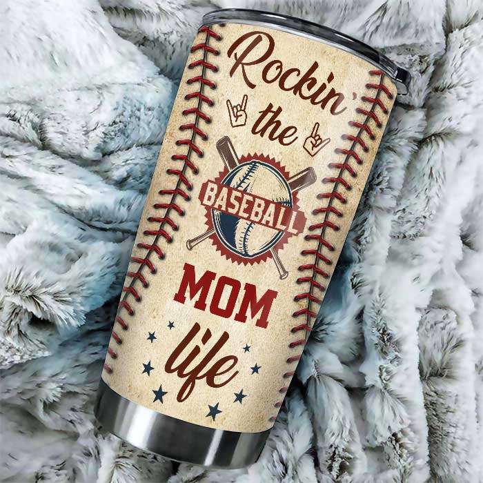 Rockin' The Baseball Mom Life - Cadeau pour maman, gobelet personnalisé