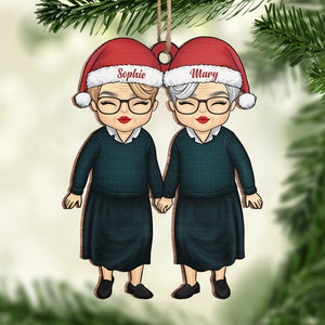 Toi et moi sous le sapin de Noël - Ornement personnalisé pour couple - Forme unique en bois - Cadeau de Noël pour mari et femme, anniversaire