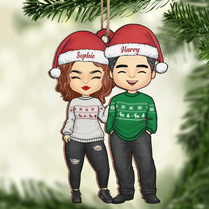 Tu as mis la joie dans mon Noël - Ornement personnalisé pour couple - Forme unique en bois - Cadeau de Noël pour mari et femme, anniversaire