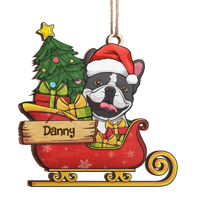 Je vous souhaite un joyeux Noël ! Décoration personnalisée pour chien et chat ! En bois, forme unique ! Cadeau de Noël pour les propriétaires et les amoureux des animaux.