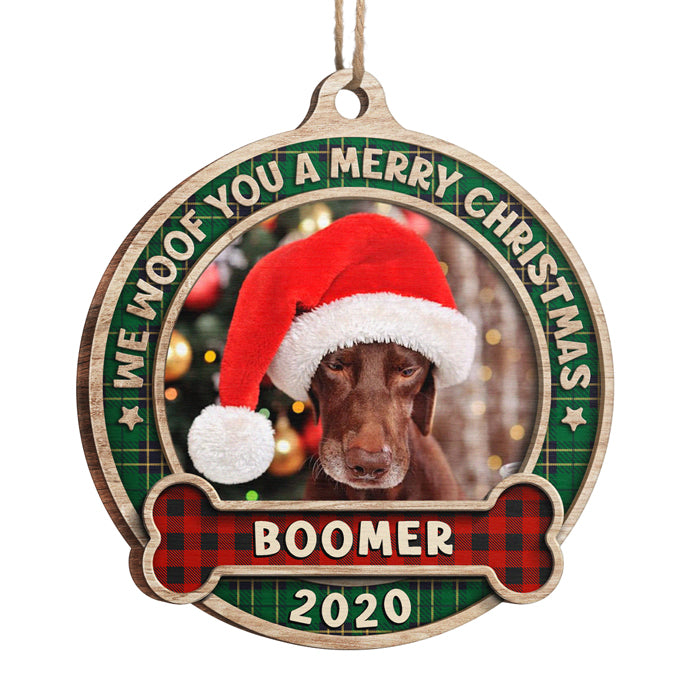 Joyeux Noël ! Décoration de Noël ronde en bois personnalisée avec photo ! Télécharger une image, cadeau pour les amoureux des animaux, cadeau de Noël