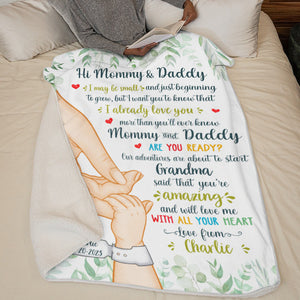 Your Happiness Is Born - Family Personalized Custom Baby Blanket - Baby Shower Gift, Gift For First Mom